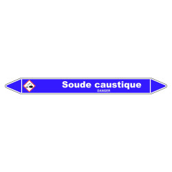 Marqueur de Tuyauterie - Soude caustique - NFX 08-105 - Vinyle Laminé