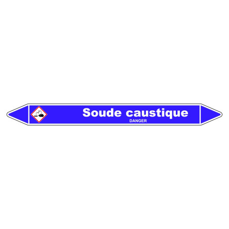 Marqueur de Tuyauterie - Soude caustique - NFX 08-105 - Vinyle Laminé
