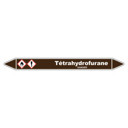 Marqueur de tuyauterie robuste en vinyle laminé pour Tétrahydrofurane