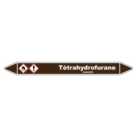 Marqueur de tuyauterie robuste en vinyle laminé pour Tétrahydrofurane