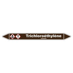 Marqueur de tuyauterie robuste en vinyle laminé, idéal pour identifier le trichloroéthylène.