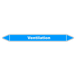 Marqueur de Tuyauterie "Ventilation primaire" en Vinyle Laminé
