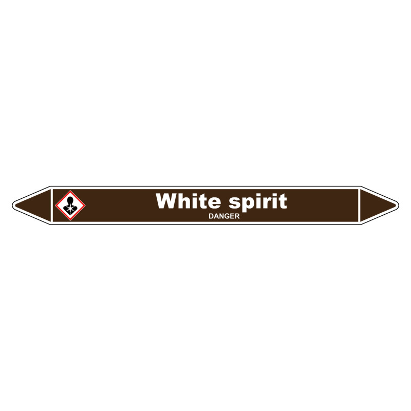 Marqueur de Tuyauterie "White spirit" en Vinyle Laminé