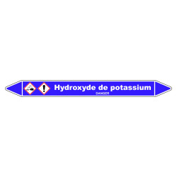 Marqueur de Tuyauterie - Hydroxyde de Potassium - NFX 08-105 - Vinyle Laminé