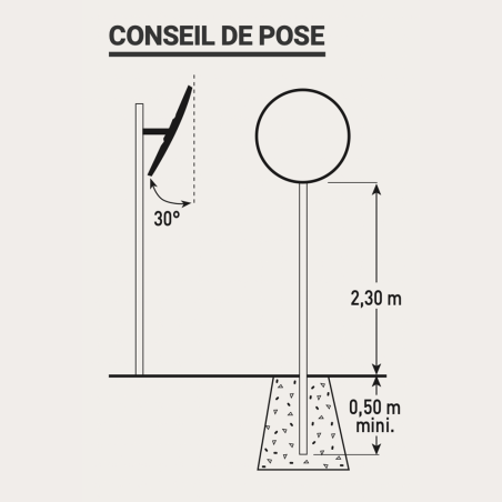 Miroir de circulation Multi-usage - 2 directions - rond - P.A.S