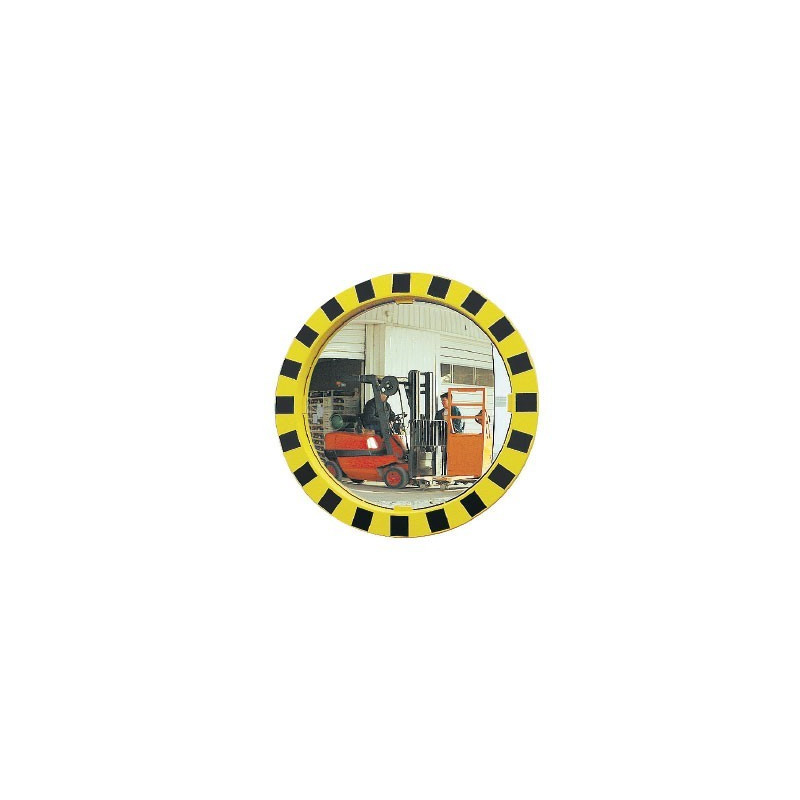 Miroir de sécurité - Rond jaune et noir - Diam 600 mm - Polymir
