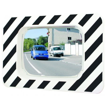 Miroir de circulation rectangulaire Polymir - 600 x 400 mm