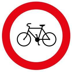 Panneau - Accès Interdit aux Cycles - ø200 mm - Vinyle
