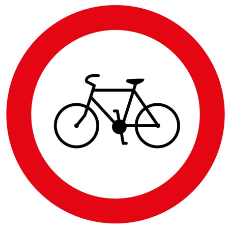 Panneau - Accès Interdit aux Cycles - ø200 mm - Vinyle