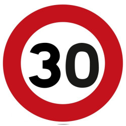 Panneau - Limitation de Vitesse à 30 km/h - Aluminium Galvanisé