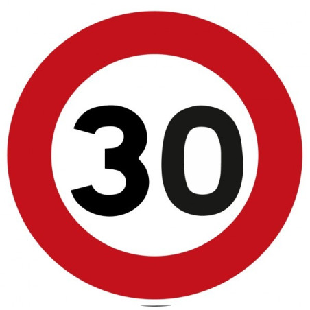 Panneau - Limitation de Vitesse à 30 km/h - Aluminium Galvanisé