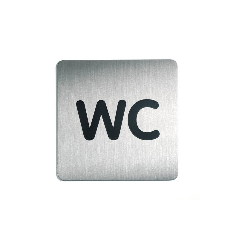 Panneau - Plaque de porte WC carrée - 150x150 mm - Acier