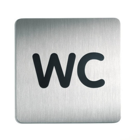 Panneau - Plaque de porte WC carrée - 150x150 mm - Acier