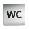 Panneau - Plaque de porte WC carrée - 150x150 mm - Acier