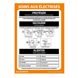Panneau - Consignes de sécurité - Soins aux électrisés - A3