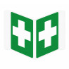 Panneau d’angle Premiers Secours double face V | ISO 7010
