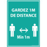 Panneau ou Autocollant - Gardez 1m de distance - A5-A4 - Vinyle/PVC