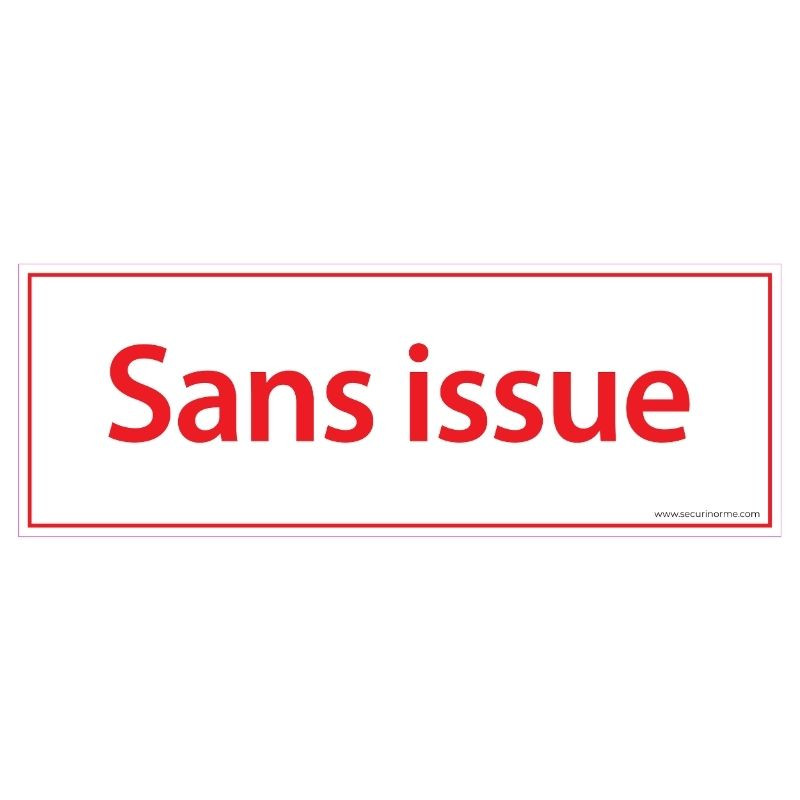 Panneau de signalétique - Picto Sans issue - 210 x 75 mm