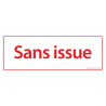 Panneau de signalétique - Picto Sans issue - 210 x 75 mm