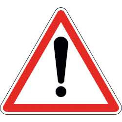 Panneau - Autres Dangers A14 - Aluminium Galvanisé