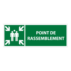 Panneau d'évacuation ERP - Point de rassemblement - ISO 7010