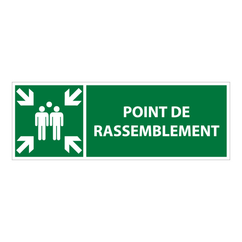 Panneau d'évacuation ERP - Point de rassemblement - ISO 7010