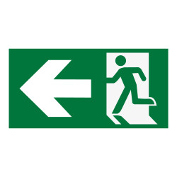 Panneau d'évacuation - Sortie de secours à gauche - ISO 7010