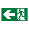 Panneau d'évacuation -Sortie de secours à gauche - Photo-luminescent - DIN 67510-1
