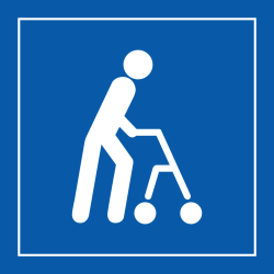 Panneau d'information - Accessibilité capacité de déplacement à pied limitée - ISO 7001