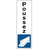 Panneau Adhésif - Poussez avec Pictogramme - Intérieur et Extérieur