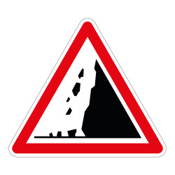 Panneau - Risque de Chute de Pierres A19 - Aluminium galvanisé