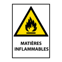 Panneau danger - Picto Matières inflammables - W021 - ISO 7010
