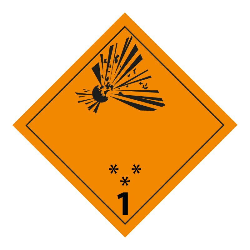 Plaque de Transport ADR - Matières et objets explosifs