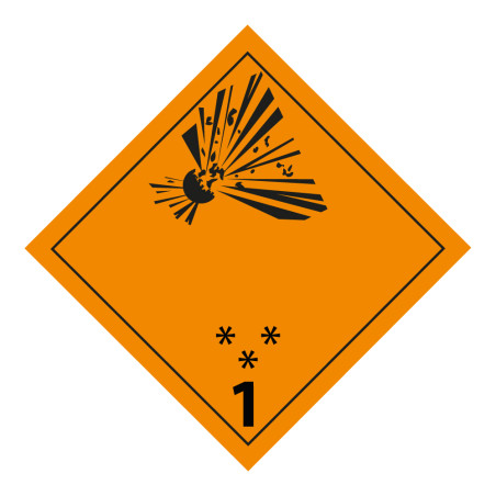 Plaque de Transport ADR - Matières et objets explosifs