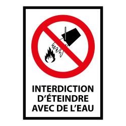 Panneau - Interdiction d'éteindre avec de l'eau - P011 - ISO 7010