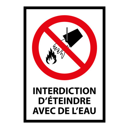 Panneau - Interdiction d'éteindre avec de l'eau - P011 - ISO 7010