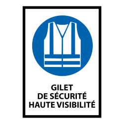 Panneau EPI - Gilet sécurité obligatoire - M015 - ISO 7001
