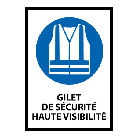Panneau EPI - Gilet sécurité obligatoire - M015 - ISO 7001