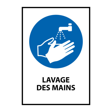 Panneau EPI - Lavage des mains obligatoire - M011 - ISO 7001
