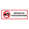 Panneau d'interdiction - Défense de photographier - P029