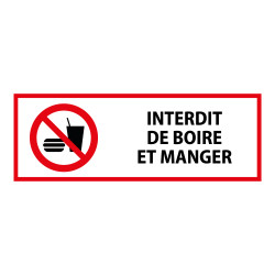 Panneau d'interdiction - Interdiction de boire et manger - P022