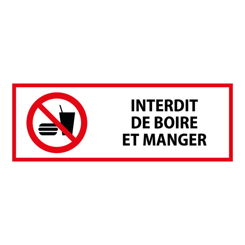 Panneau d'interdiction - Interdiction de boire et manger - P022