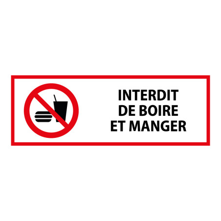 Panneau d'interdiction - Interdiction de boire et manger - P022