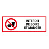 Panneau d'interdiction - Interdiction de boire et manger - P022