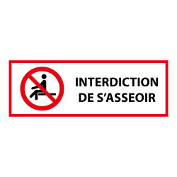 Panneau d'interdiction - Interdiction de s'asseoir - P018