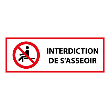 Panneau d'interdiction - Interdiction de s'asseoir - P018