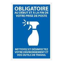 Panneau d'obligation - Règles d'hygiène - Format rectangulaire