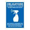 Panneau d'obligation - Règles d'hygiène - Format rectangulaire