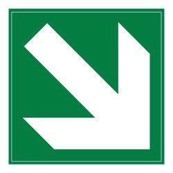 Panneau d'Évacuation - Flèche Diagonale Bas Droite - ISO 7010