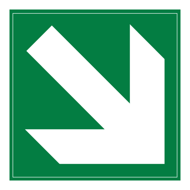 Panneau d'Évacuation - Flèche Diagonale Bas Droite - ISO 7010